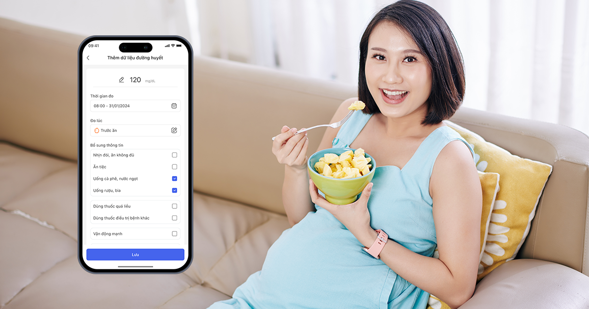 Kiểm soát tiểu đường thai kỳ bằng máy đo đường huyết liên tục
