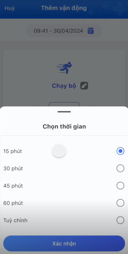 ứng dụng FPT Medicare - ghi nhận vận động