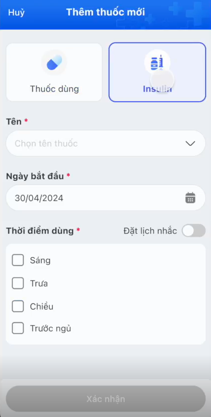ứng dụng FPT Medicare - ghi nhận thuốc