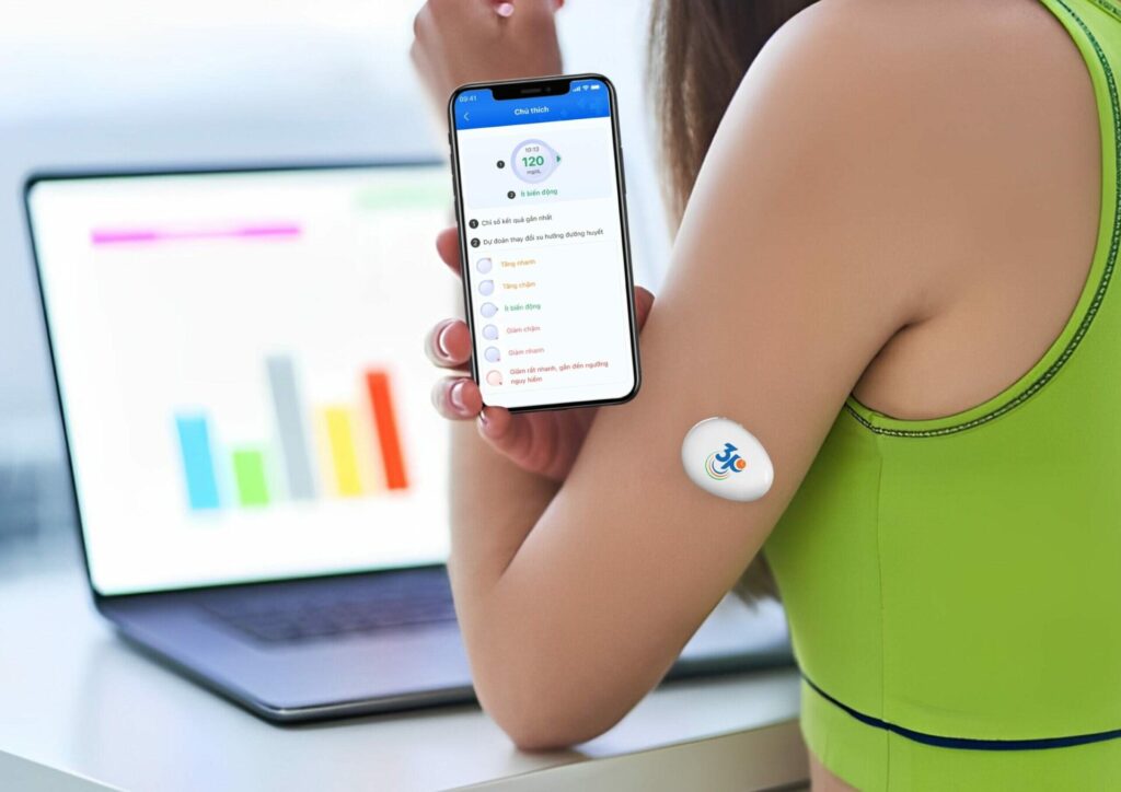 Máy đo đường huyết liên tục cập nhật chỉ số theo thời gian thực