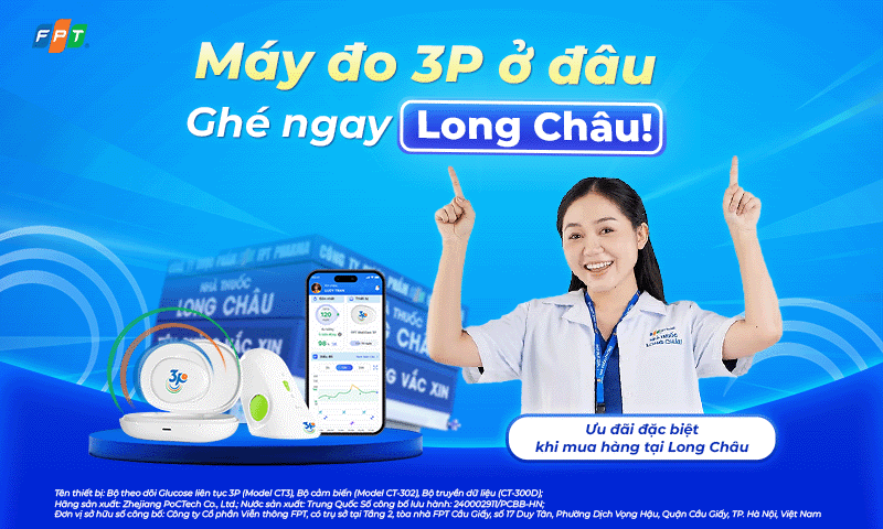 mua máy đo đường huyết liên tục 3P tại Long Châu