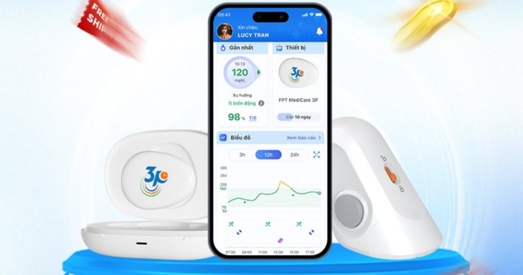 kiểm soát đường huyết với máy đo liên tục 3P