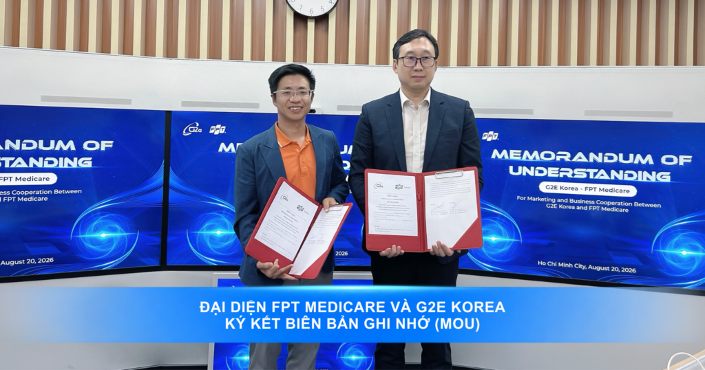 Đại diện Tập đoàn FPT và Công ty G2E Korea ký kết biên bản ghi nhớ hợp tác tiếp thị, kinh doanh các giải pháp hỗ trợ quản lý bệnh đái tháo đường
